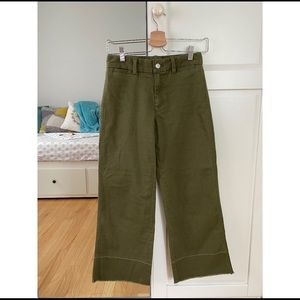 gap high rise wide leg green pants